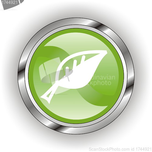 Image of green web glossy button  or icon  with wave
