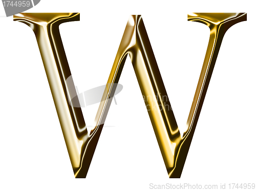 Image of gold alphabet symbol    -  uppercase  letter   