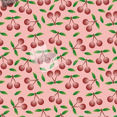 Image of cherry - seamless pattern and abstract nature background  
