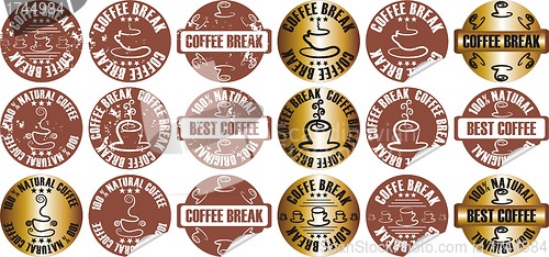 Image of vector coffee stamp set       