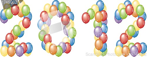 Image of balloons letters 2012   in vector 