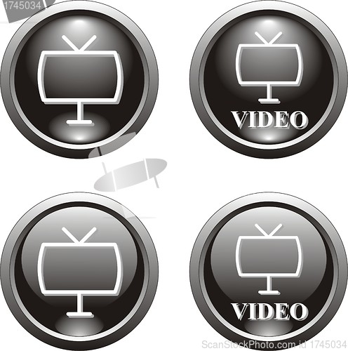 Image of set of black  button  or icon for webdesign