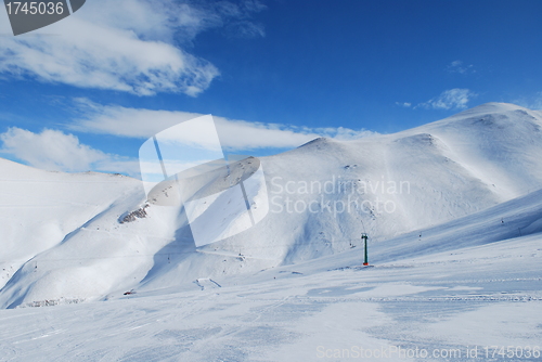 Image of ski resort and  snow mountains in Turkey Palandoken Erzurum