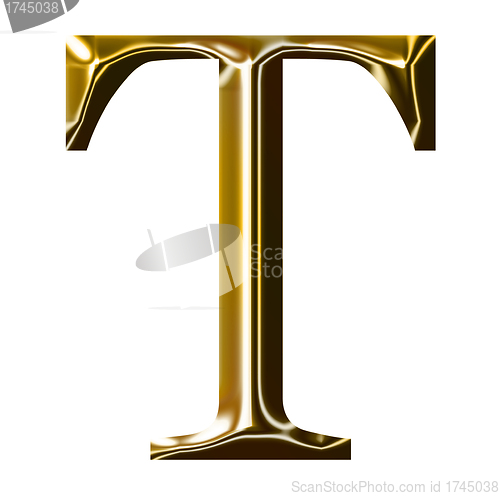 Image of gold alphabet symbol    -  uppercase  letter   