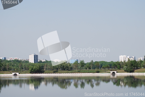 Image of outdoor - city park in Moscow at the spring and summer