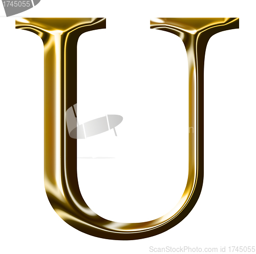 Image of gold alphabet symbol    -  uppercase  letter   