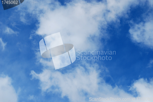 Image of blue sky with clouds background  