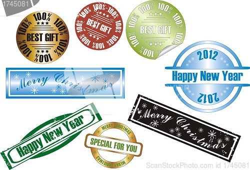 Image of vector new year stamp
