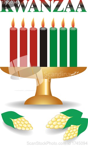 Image of seven kwanzaa candles in vector 