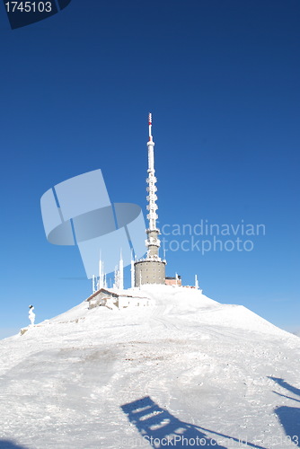 Image of tower in rsnow mountains