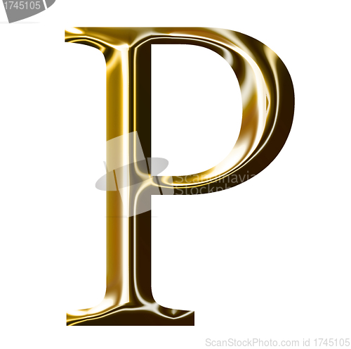Image of gold alphabet symbol    -  uppercase  letter   