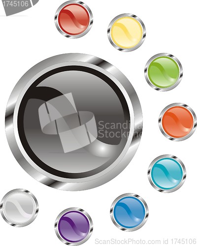 Image of set of glossy buttons