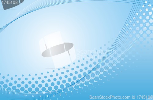 Image of blue abstract halftone background in vector 