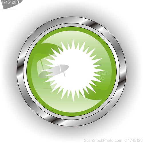 Image of green web glossy button  or icon  with wave