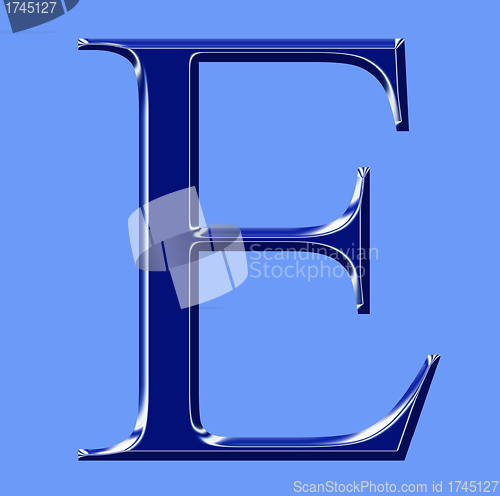 Image of blue metallic alphabet symbol 
