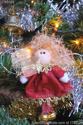 Image of christmas tree decorated with toys