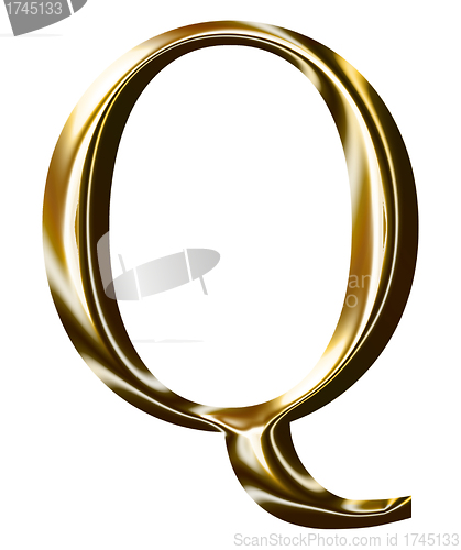 Image of gold alphabet symbol    -  uppercase  letter   