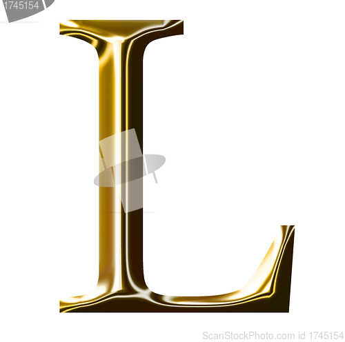Image of gold alphabet symbol    -  uppercase  letter   