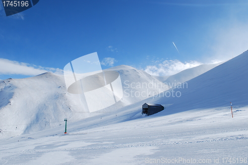 Image of ski resort and  snow mountains in Turkey Palandoken Erzurum