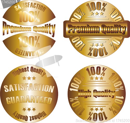 Image of vector gold  premium quality label 