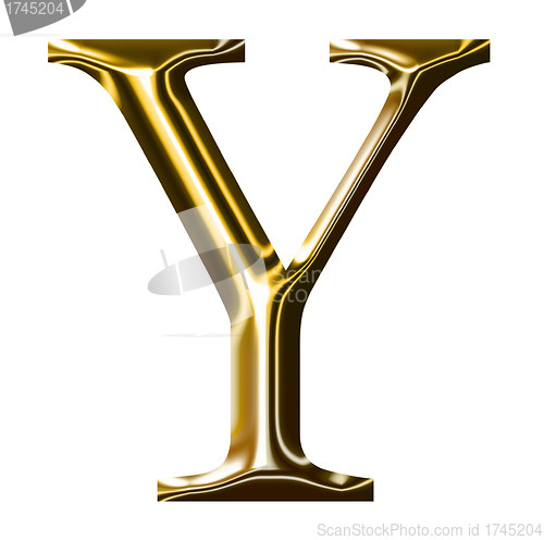 Image of gold alphabet symbol    -  uppercase  letter   