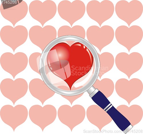 Image of heart under magnifying glass