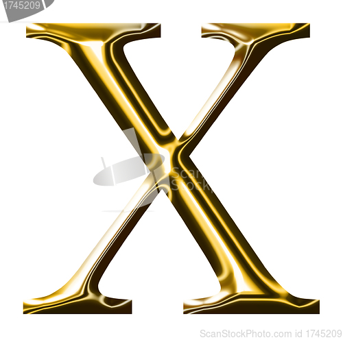 Image of gold alphabet symbol    -  uppercase  letter   