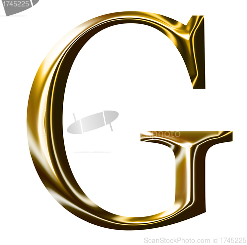 Image of gold alphabet symbol    -  uppercase  letter   
