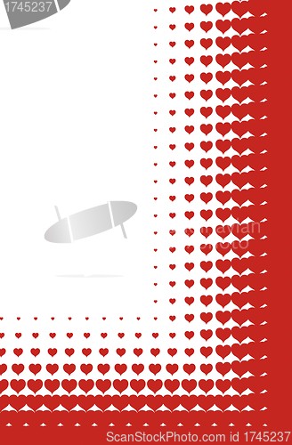 Image of valentines heart halftone background in vector 