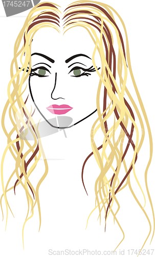 Image of vector face of a beautiful woman 