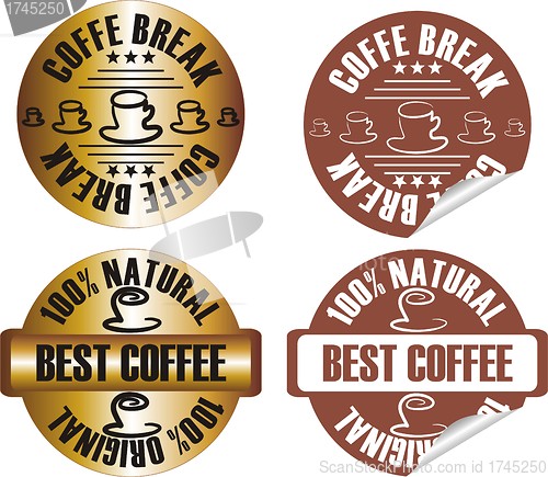 Image of vector coffee stamp set 