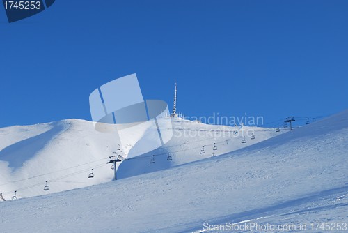 Image of ski resort and  snow mountains in Turkey Palandoken Erzurum