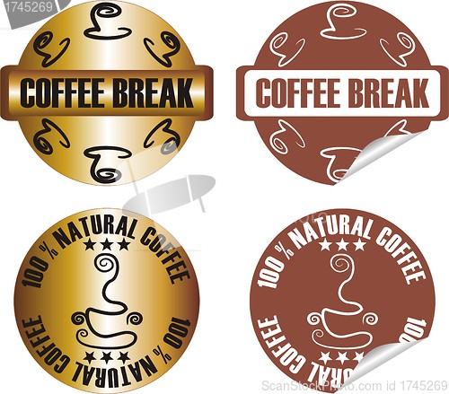 Image of vector coffee stamp set 