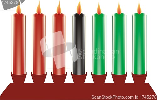 Image of seven kwanzaa candles in vector 