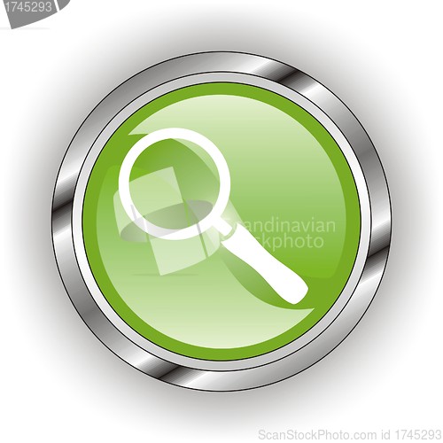 Image of green web glossy button  or icon  with wave