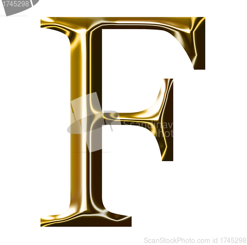 Image of gold alphabet symbol    -  uppercase  letter   