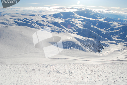 Image of ski resort and  snow mountains in Turkey Palandoken Erzurum