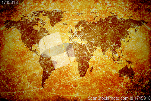 Image of aged  vintage world map texture and background 