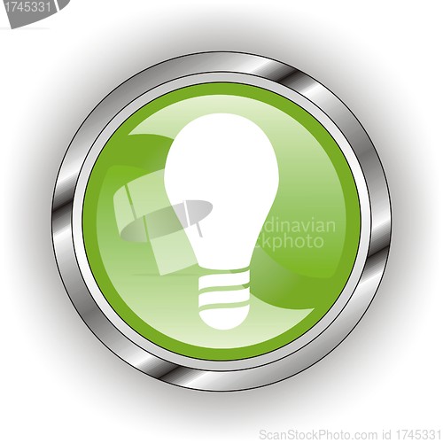 Image of green web glossy button  or icon  with wave