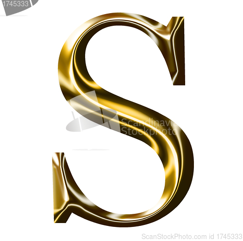Image of gold alphabet symbol    -  uppercase  letter   