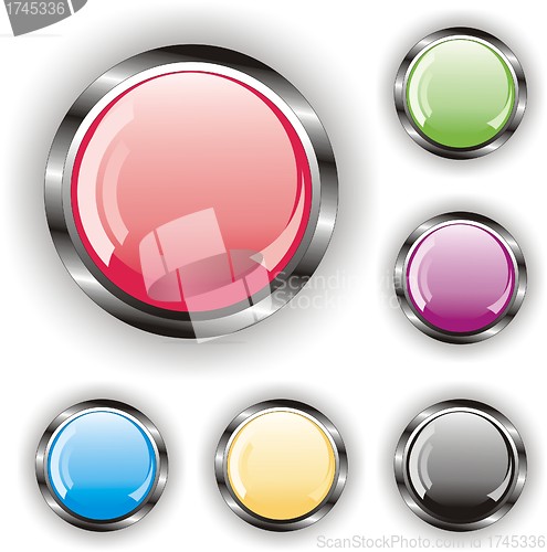 Image of set of glossy buttons