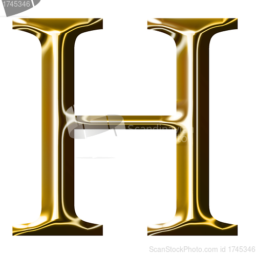 Image of gold alphabet symbol    -  uppercase  letter   