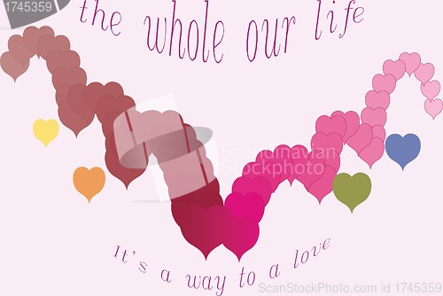 Image of two hearts are coming to each other 