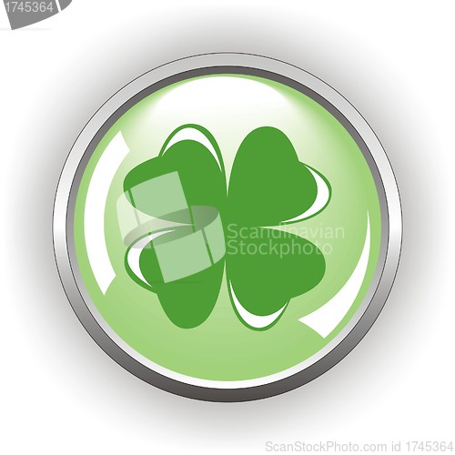 Image of clover or shamrock button  for St Patrick’s day 