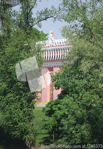 Image of Palace of queen Ekaterina in  Moscow. Zarizino (Tsaritsino, tsaritsyno, tsaritsino)