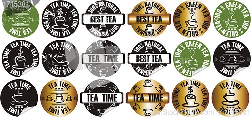 Image of vector tea stamp set       