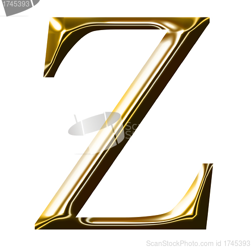 Image of gold alphabet symbol    -  uppercase  letter   