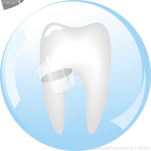 Image of tooth is protected by a glass sphere of dentistry 