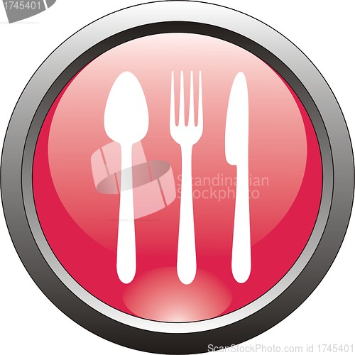 Image of red  button  or icon for webdesign