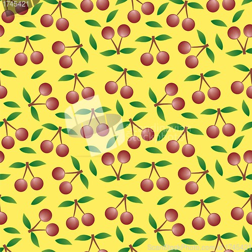 Image of cherry - seamless pattern and abstract nature background  